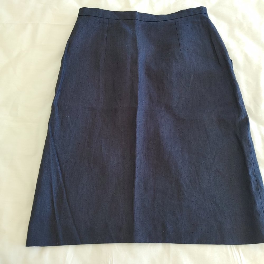 RUFF HEWN NAVY PENCIL SKIRT - Picture 6 of 6